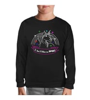 Unicorn - I Don't Believe in Humans Siyah Çocuk Sweatshirt