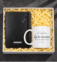 Kişiye Özel Öğretmenler Günü Defter, Kalem ve Kupa Seti