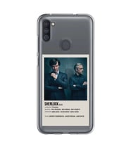 Samsung Galaxy M21 Uyumlu Sherlock Minimalist Poster Desenli Şeffaf Telefon Kılıfı