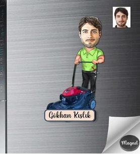Kişiye Özel Bahçıvan Erkek Ahşap Magnet -1