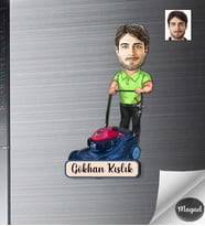 Kişiye Özel Bahçıvan Erkek Ahşap Magnet -1