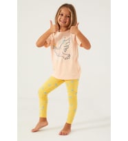 Roly Poly 3075 Premium Bird Smile Kız Çocuk Kısa Kollu Taytlı Pijama Takım