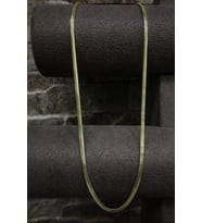 Gümüş 2,5 mm yassı sarı döküm boyun zinciri kolye kt125e3