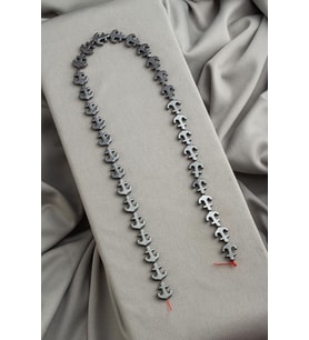 Hematit Doğal Taş Parlak Füme Gemi Çapası Kesim 13x11mm Dizi