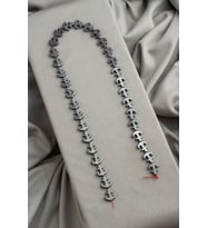 Hematit Doğal Taş Parlak Füme Gemi Çapası Kesim 13x11mm Dizi