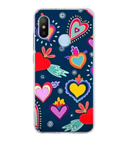 PrintiFy Xiaomi Mi A2 ile Uyumlu 1mm Slim Fit Retro Renkler 3 Baskılı Şeffaf  Kılıf