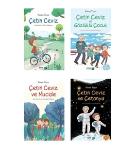Çetin Ceviz 4 Kitap Set Mucide Gözlüklü Çocuk Çetonya Sinan Yaşar (Karışık)