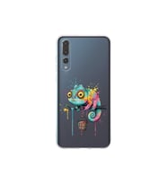 Huawei P20 Pro ile Uyumlu Splash Bukalemun Tasarımlı Şeffaf Silikon Kılıf