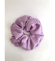 Kadın Lila Saten Scrunchie Simit Lastikli Toka