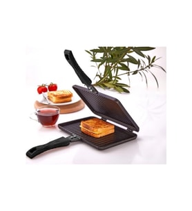 Tospik Maxi Granit Döküm Ocak Üstü Tost Makinesi (Açık Gri - Siyah)