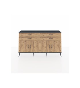 Arges Konsol 2 Raflı 4 Çekmeceli 8 Kapaklı 176x30x99 Antrasit-Çam