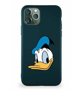 Apple iPhone 11 Pro Soft Premier Kapak Donald Duck-B Tasarımlı Silikon Kılıf - Yeşil (Şeffaf)