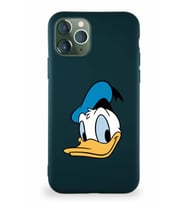Apple iPhone 11 Pro Soft Premier Kapak Donald Duck-B Tasarımlı Silikon Kılıf - Yeşil (Şeffaf)