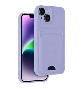Apple iPhone 14 Kılıf Kelvin Kartvizitli Silikon - Lila