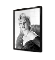 Siyah Beyaz Marilyn Monroe Çerçeveli Cam Tablo