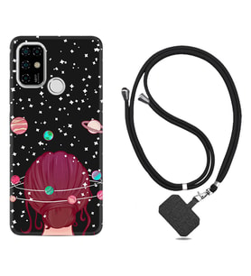 Casper E30 F20 X20 Kılıf Boyun Askılı Silikon Space Woman 1311