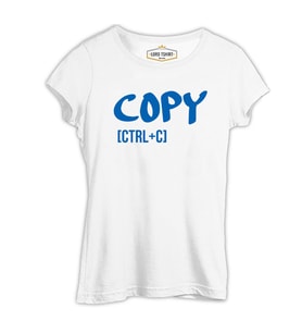 Baba / Anne Copy - Ctrl+C Beyaz Kadın Tshirt