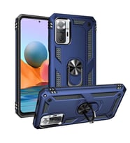 Xiaomi Redmi Note 10 Pro Kılıf Metal Solid Yüzüklü Standlı Military Ring SRS (Lacivert)