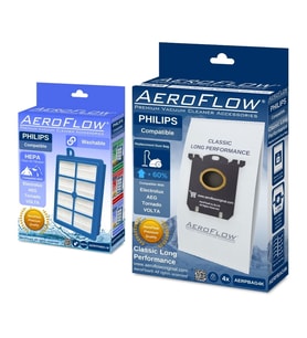 AeroFlow® Philips Performer FC9174/08 Uyumlu Hijyen Paketi  1x FC8038/01 (Yıkanabilir) - 4x FC8021/03