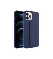 Apple iPhone 12 Pro Max Uyumlu Kılıf Zore Qstand Kapak (Lacivert)