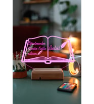 Kişiye Özel 3D Öğretmenler Günü Kitap&Kalem 16 Renk Dekoratif Led Lamba