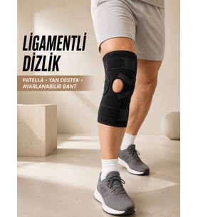 Ligament Destekli Dizlik Ayarlanabilir Cırtlı Açık Patella Diz Destekliği