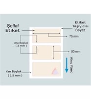 750'li Sarım Pvc Şeffaf Etiket 50 x 75