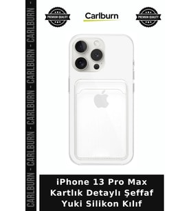 iPhone 13 Pro Max Kartlık Detaylı Şeffaf Yuki Silikon Kılıf Telefon Kılıfı Cep Aksesuar Cihaz Koruma