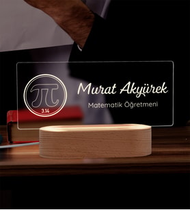Kişiye Özel Öğretmen LED Masa İsimliği – Işıklı Ahşap İsimlik – Öğretmene Hediye – Öğretmenler Günü Hediyesi