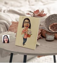 BK Gift Kişiye Özel Ev Hanımı Anne Karikatürlü Dekoratif Ahşap Çerçeve Model 2