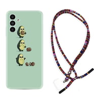 Samsung A23 A31 A32 A50 A51 A52 A53 A70 Kılıf Boyun Asklı Rasta Silikon Avokadolar1352