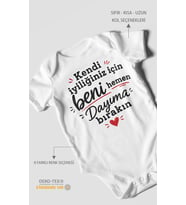 Dayıya Özel Kısa Kollu Bebek Body %100 Pamuk