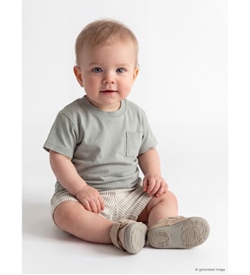 LCW baby Yeşil Erkek Bebek Şortlu Takım