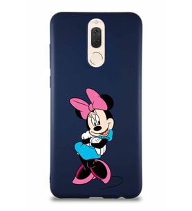 Huawei Mate 10 Lite Soft Premier Kapak Minnie Mouse-D Tasarımlı Silikon Kılıf - Lacivert (Şeffaf)