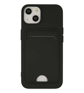 iPhone 14 Plus Kılıf Kelvin Kartvizitli Silikon - Siyah