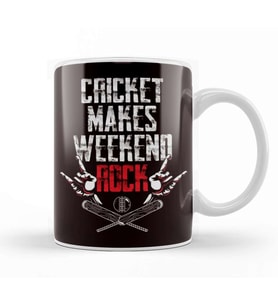 Cricket Makes Weekend Rock Cricketer Pitch Sports Kupa Bardak Porselen