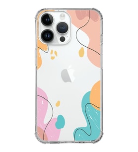 Apple iPhone 14 Pro Uyumlu Köşe Korumalı Antişok Kapak Karışık Renkler Tasarımlı Şeffaf  Kılıf