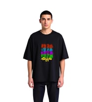 Erkek Oversize Tişört Retro Nostalji Baskılı Renkli Dijital Baskı Rahat Kesim Günlük Modern Şık