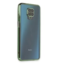 Newface Xiaomi Redmi Note 9 Pro Kılıf Razer Lensli Silikon - Yeşil