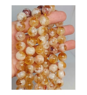 Bileklik Boy Sitrin Taşı Açık & Koyu Karışık Renk Yarım Dizi 12mm (18CM UZUNLUĞUNDADIR)