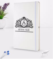 BK Gift Kişiye Özel İsimli Beyaz Termo Deri Defter 16x24cm Model 13