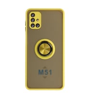 Galaxy M51 Kılıf Montreal Yüzüklü Silikon Kapak - Sarı