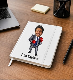 Kişiye Özel Karikatürlü Siyah-ve Beyaz Defter – Fotoğraflı Sevgiliye, Arkadaşa ve Erkeğe Özel Hediye Renk Siyah-Beyaz
