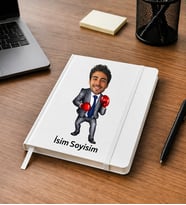 Kişiye Özel Karikatürlü Siyah-ve Beyaz Defter – Fotoğraflı Sevgiliye, Arkadaşa ve Erkeğe Özel Hediye Renk Siyah-Beyaz