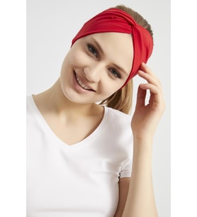 Kırmızı, butik tasarım Kadın Bandana Saç Bandı, ekstra yumuşak,  Esnek, doğal, pamuklu Penye