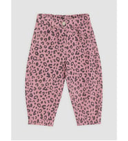 LCW Kids Pembe Baskılı Kız Çocuk Gabardin Pantolon