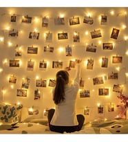 Kişiye Özel 16 Fotoğraflı 3 Metre Peri Led, Mandal ve Jüt İp Seti