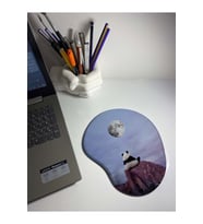 Panda Ve Ay Temalı Bilek Destekli Mouse Pad