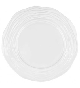 Tabak Kristal Mika 26 cm Beyaz 6'lı-