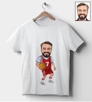 Kişiye Özel Basketbol Tasarımlı Karikatür Tişört 98 (Beyaz)